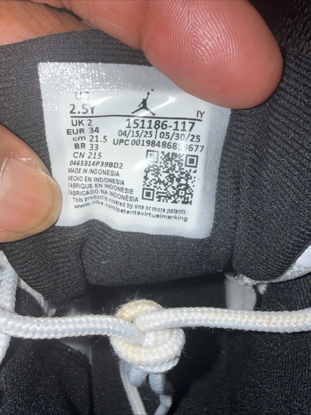 Jordan authentic size
